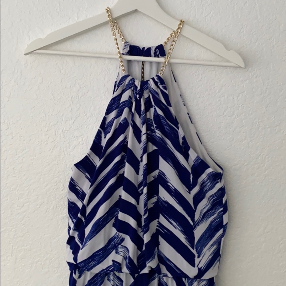 blue chain dress